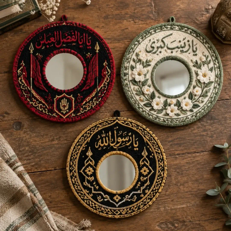 آینه پانچدوزی دکوراتیو