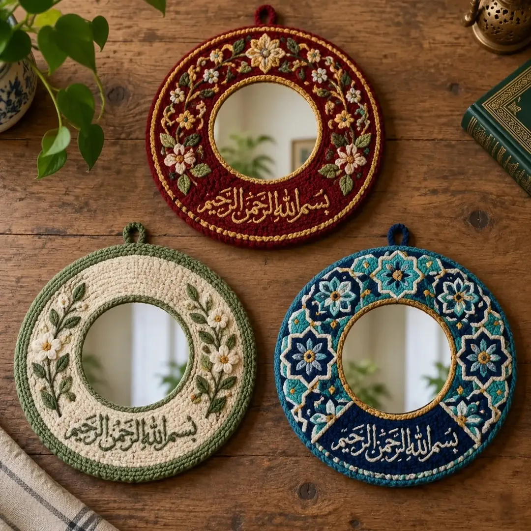 آینه پانچ‌دوزی دکوراتیو